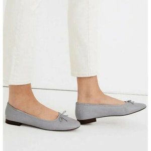 Madewell Womens Adelle Gray Leather Round Toe Slip On Ballet Flats Size 6